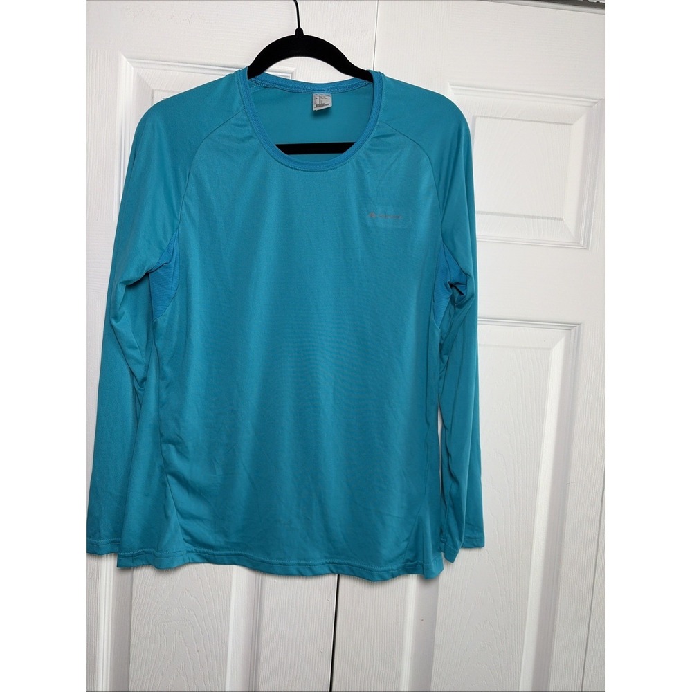 Quechua Decathlon Hiking‎ Shirt Mens Size M Blue Long Sleeve Performance Gym